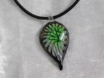 Glass Necklace Style 2 Green 3mm Leather Cord